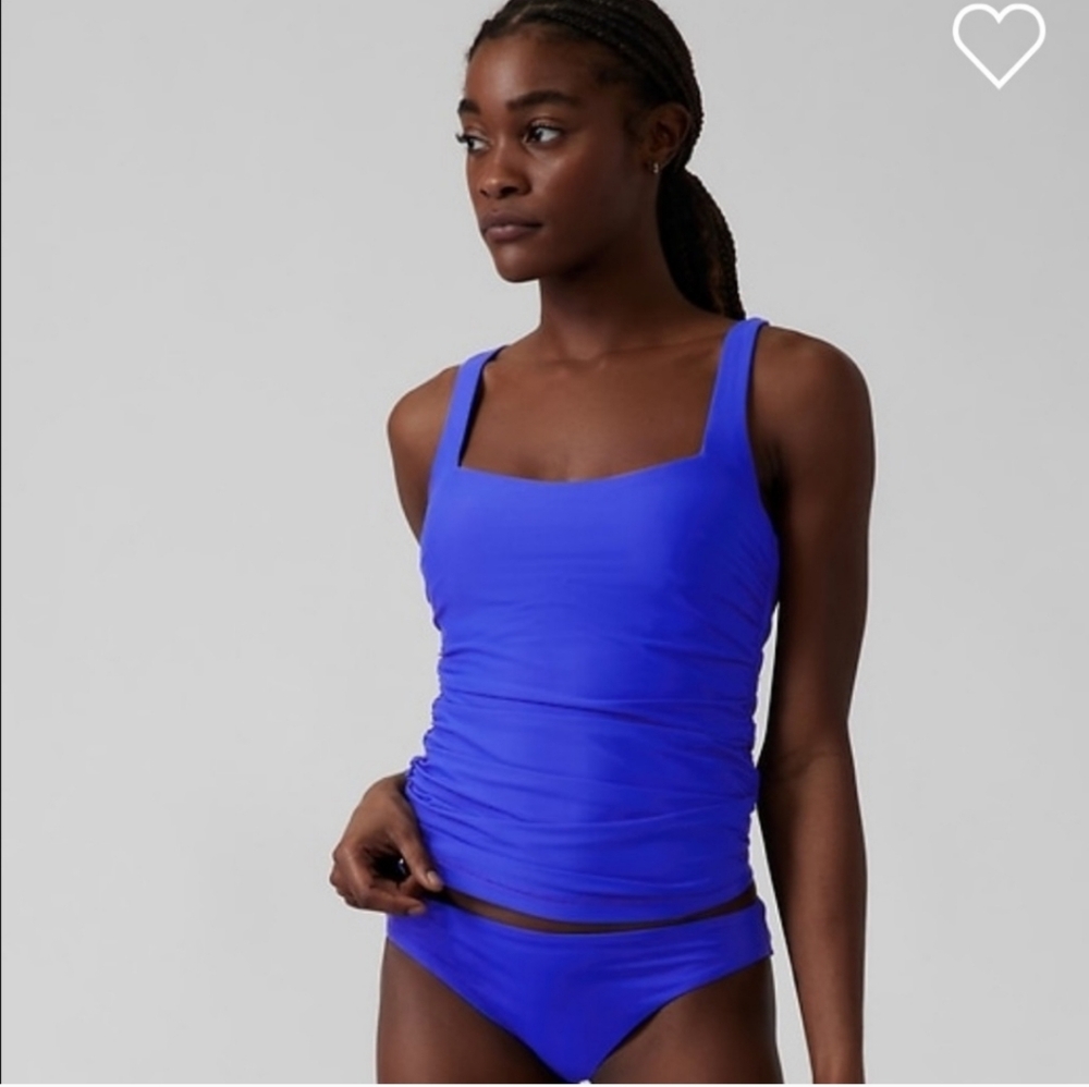 💙 Athleta Square Neck Bra Cup Tankini Top 34B/C NWT